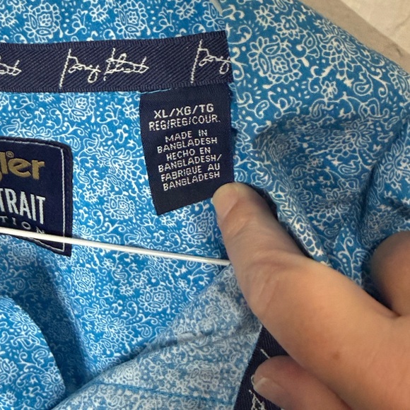 Wrangler George Strait Collection Men's Blue Button Down Shirt - Picture 6 of 7